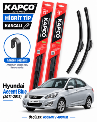 HYUNDAİ ACCENT BLUE SİLECEK TAKIMI 2011-2015 KAPCO HİBRİT TİP KANCALI