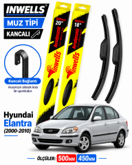 HYUNDAİ ELANTRA SİLECEK TAKIMI 2000-2010 INWELLS MUZ TİPİ KANCALI