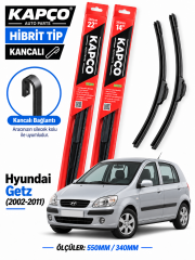 HYUNDAİ GETZ SİLECEK TAKIMI 2002-2011 KAPCO HİBRİT TİP KANCALI