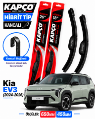 KİA EV3 SİLECEK TAKIMI 2024-2026 KAPCO HİBRİT TİP KANCALI