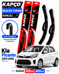 KİA PİCANTO SİLECEK TAKIMI 2011-2016 KAPCO HİBRİT TİP KANCALI