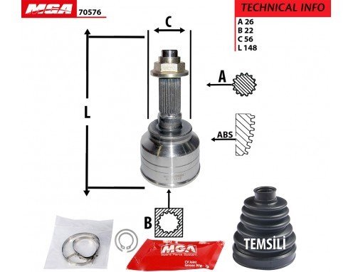 KİA SEPHİA AKS KAFASI DIŞ 1993-1998  1.5 MOTOR (MGA)