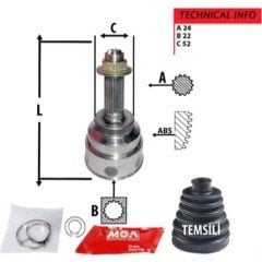 KİA RİO 1.5 AKS KAFASI 2000-2005 0K30A22510